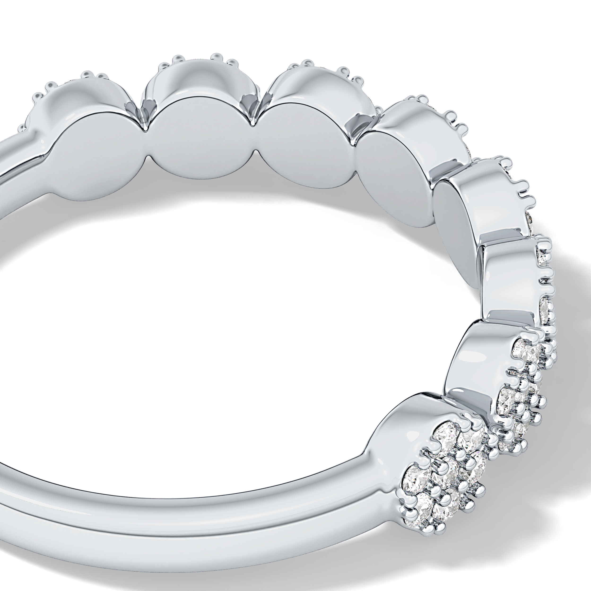 Half Eternity Wedding Band with 0.46 TCW Round Cut Moissanite – Yellow, White, or Rose Gold 1
