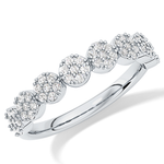 Half Eternity Wedding Band with 0.46 TCW Round Cut Moissanite – Yellow, White, or Rose Gold 5