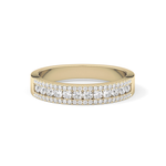 Half Eternity Wedding Band with 0.6 TCW Round Cut Moissanite – Yellow, White, or Rose Gold