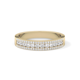 Half Eternity Wedding Band with 0.6 TCW Round Cut Moissanite – Yellow, White, or Rose Gold