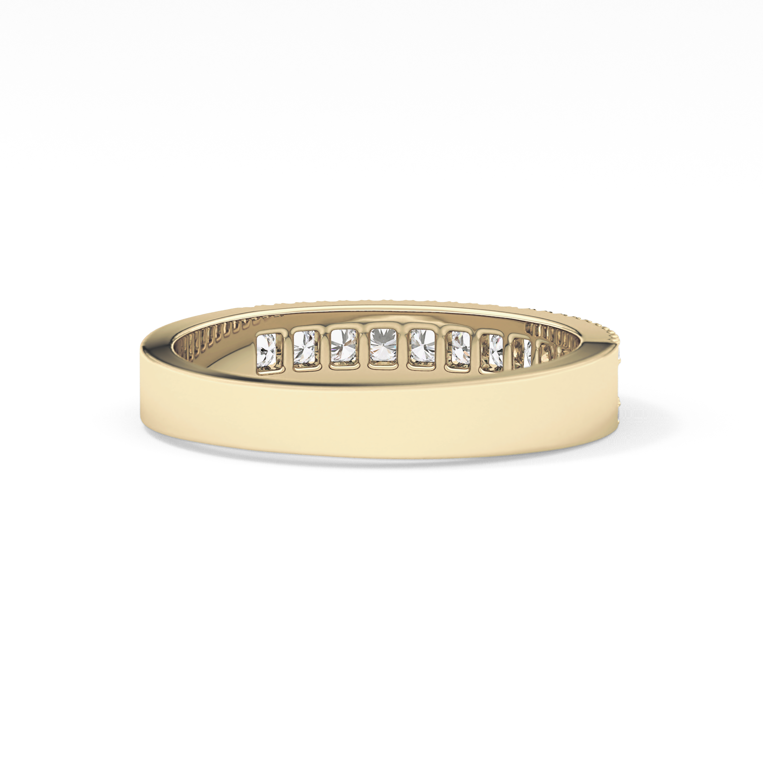Half Eternity Wedding Band with 0.6 TCW Round Cut Moissanite – Yellow, White, or Rose Gold