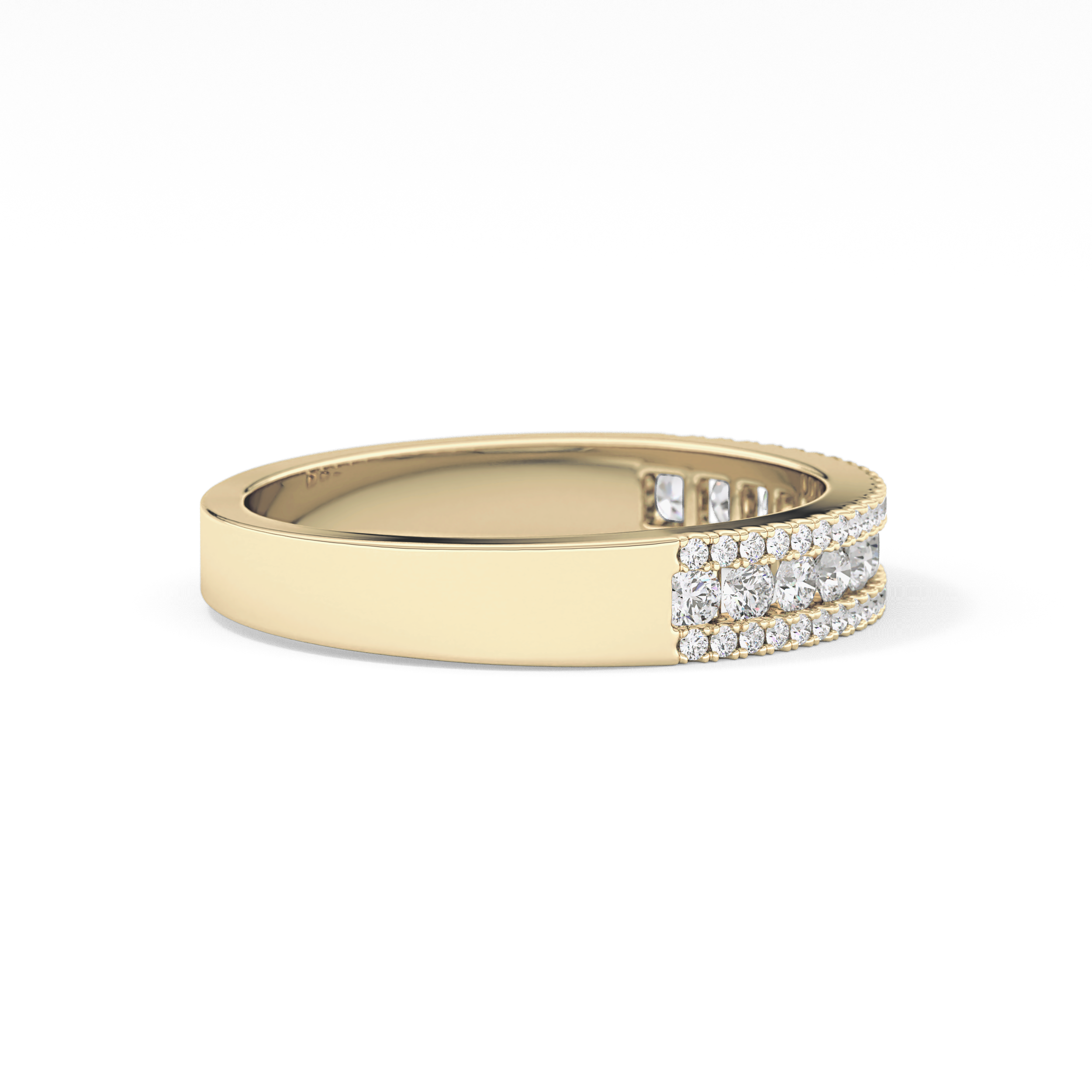 Half Eternity Wedding Band with 0.6 TCW Round Cut Moissanite – Yellow, White, or Rose Gold