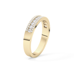 Half Eternity Wedding Band with 0.6 TCW Round Cut Moissanite – Yellow, White, or Rose Gold