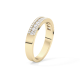 Half Eternity Wedding Band with 0.6 TCW Round Cut Moissanite – Yellow, White, or Rose Gold