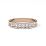 Half Eternity Wedding Band with 0.6 TCW Round Cut Moissanite – Yellow, White, or Rose Gold