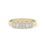 Five Stones and Halo Wedding Band with 0.53 TCW Round Cut Moissanite – Yellow, White, or Rose Gold