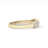 Five Stones and Halo Wedding Band with 0.53 TCW Round Cut Moissanite – Yellow, White, or Rose Gold