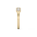 Five Stones and Halo Wedding Band with 0.53 TCW Round Cut Moissanite – Yellow, White, or Rose Gold