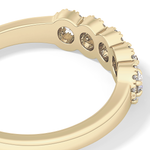Five Stones and Halo Wedding Band with 0.53 TCW Round Cut Moissanite – Yellow, White, or Rose Gold