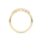 Five Stones and Halo Wedding Band with 0.53 TCW Round Cut Moissanite – Yellow, White, or Rose Gold
