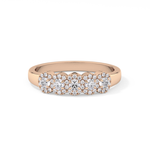 Five Stones and Halo Wedding Band with 0.53 TCW Round Cut Moissanite – Yellow, White, or Rose Gold