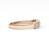 Five Stones and Halo Wedding Band with 0.53 TCW Round Cut Moissanite – Yellow, White, or Rose Gold