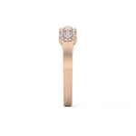 Five Stones and Halo Wedding Band with 0.53 TCW Round Cut Moissanite – Yellow, White, or Rose Gold