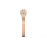 Five Stones and Halo Wedding Band with 0.53 TCW Round Cut Moissanite – Yellow, White, or Rose Gold