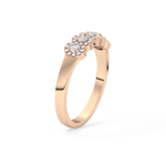 Five Stones and Halo Wedding Band with 0.53 TCW Round Cut Moissanite – Yellow, White, or Rose Gold