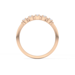 Five Stones and Halo Wedding Band with 0.53 TCW Round Cut Moissanite – Yellow, White, or Rose Gold