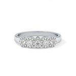 Five Stones and Halo Wedding Band with 0.53 TCW Round Cut Moissanite – Yellow, White, or Rose Gold