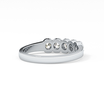 Five Stones and Halo Wedding Band with 0.53 TCW Round Cut Moissanite – Yellow, White, or Rose Gold