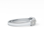 Five Stones and Halo Wedding Band with 0.53 TCW Round Cut Moissanite – Yellow, White, or Rose Gold