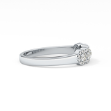 Five Stones and Halo Wedding Band with 0.53 TCW Round Cut Moissanite – Yellow, White, or Rose Gold