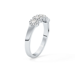 Five Stones and Halo Wedding Band with 0.53 TCW Round Cut Moissanite – Yellow, White, or Rose Gold