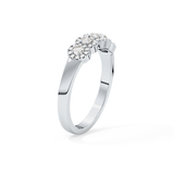 Five Stones and Halo Wedding Band with 0.53 TCW Round Cut Moissanite – Yellow, White, or Rose Gold