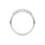 Five Stones and Halo Wedding Band with 0.53 TCW Round Cut Moissanite – Yellow, White, or Rose Gold