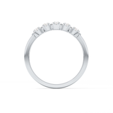Five Stones and Halo Wedding Band with 0.53 TCW Round Cut Moissanite – Yellow, White, or Rose Gold