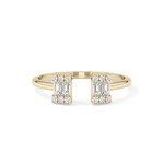 Wedding Band with 0.34 TCW Round and Emerald Cut Moissanite – Yellow, White, or Rose Gold