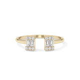 Wedding Band with 0.34 TCW Round and Emerald Cut Moissanite – Yellow, White, or Rose Gold
