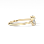Wedding Band with 0.34 TCW Round and Emerald Cut Moissanite – Yellow, White, or Rose Gold