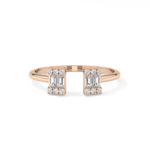 Wedding Band with 0.34 TCW Round and Emerald Cut Moissanite – Yellow, White, or Rose Gold
