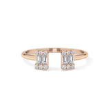 Wedding Band with 0.34 TCW Round and Emerald Cut Moissanite – Yellow, White, or Rose Gold