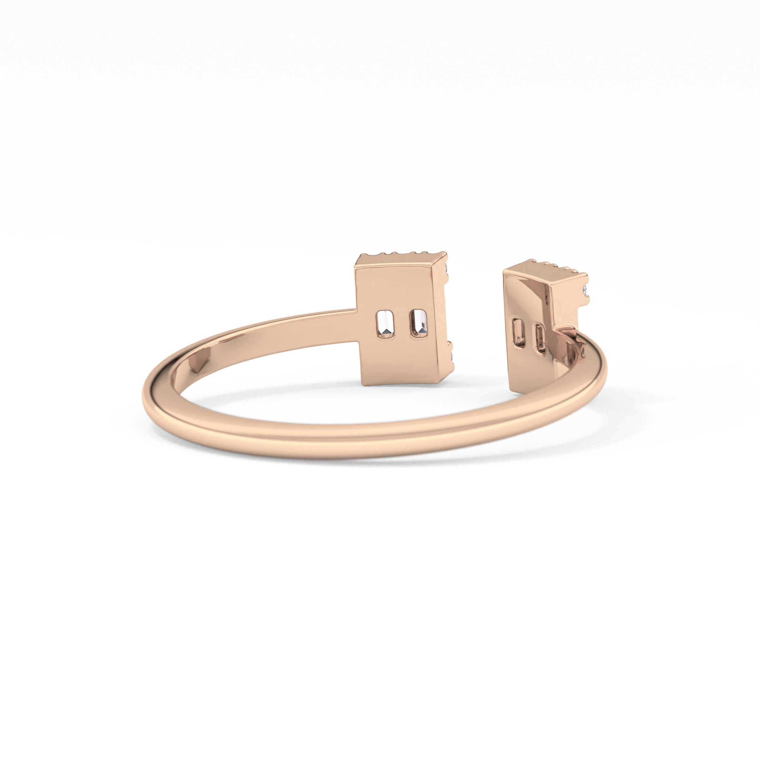 Wedding Band with 0.34 TCW Round and Emerald Cut Moissanite – Yellow, White, or Rose Gold
