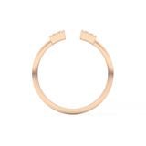 Wedding Band with 0.34 TCW Round and Emerald Cut Moissanite – Yellow, White, or Rose Gold