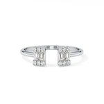 Wedding Band with 0.34 TCW Round and Emerald Cut Moissanite – Yellow, White, or Rose Gold