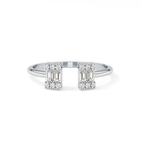 Wedding Band with 0.34 TCW Round and Emerald Cut Moissanite – Yellow, White, or Rose Gold