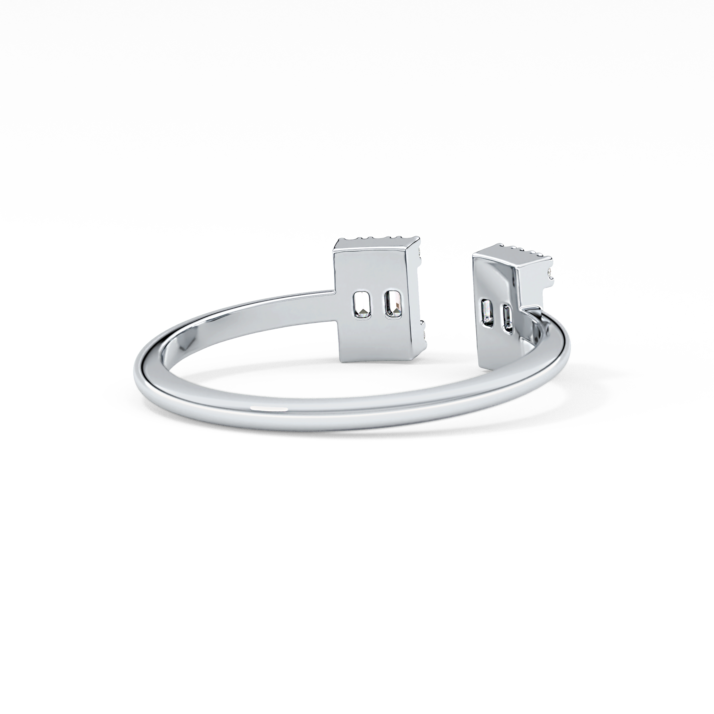 Wedding Band with 0.34 TCW Round and Emerald Cut Moissanite – Yellow, White, or Rose Gold