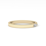 Alternate Setting Wedding Band with 0.31 TCW Round and Baguette Cut Moissanite – Yellow, White, or Rose Gold