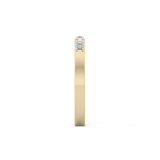 Alternate Setting Wedding Band with 0.31 TCW Round and Baguette Cut Moissanite – Yellow, White, or Rose Gold