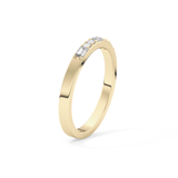 Alternate Setting Wedding Band with 0.31 TCW Round and Baguette Cut Moissanite – Yellow, White, or Rose Gold