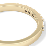 Alternate Setting Wedding Band with 0.31 TCW Round and Baguette Cut Moissanite – Yellow, White, or Rose Gold