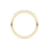 Alternate Setting Wedding Band with 0.31 TCW Round and Baguette Cut Moissanite – Yellow, White, or Rose Gold