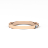 Alternate Setting Wedding Band with 0.31 TCW Round and Baguette Cut Moissanite – Yellow, White, or Rose Gold