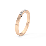 Alternate Setting Wedding Band with 0.31 TCW Round and Baguette Cut Moissanite – Yellow, White, or Rose Gold