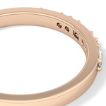Alternate Setting Wedding Band with 0.31 TCW Round and Baguette Cut Moissanite – Yellow, White, or Rose Gold