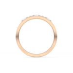 Alternate Setting Wedding Band with 0.31 TCW Round and Baguette Cut Moissanite – Yellow, White, or Rose Gold