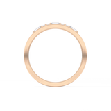 Alternate Setting Wedding Band with 0.31 TCW Round and Baguette Cut Moissanite – Yellow, White, or Rose Gold