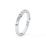 Alternate Setting Wedding Band with 0.31 TCW Round and Baguette Cut Moissanite – Yellow, White, or Rose Gold