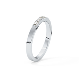 Alternate Setting Wedding Band with 0.31 TCW Round and Baguette Cut Moissanite – Yellow, White, or Rose Gold